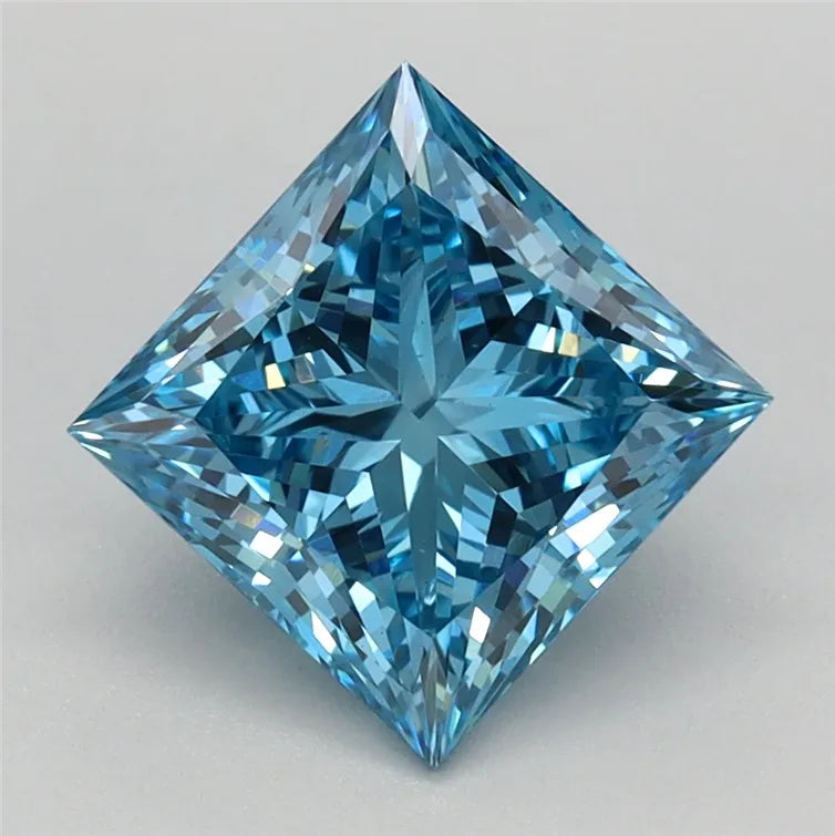 1.84ct Princess Lab Grown Diamond (Colour Fancy Vivid Blue, Clarity VS1, IGI Certified)