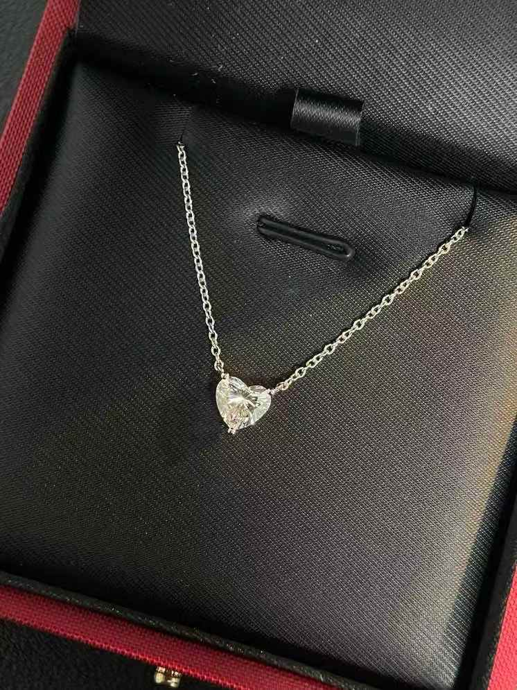 Quick buy - platinum lab diamond 1 carat heart necklace