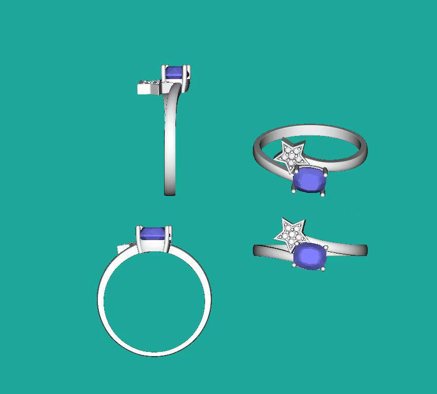 Deposit - Platinum, diamond and cobalt spinel ring for grace