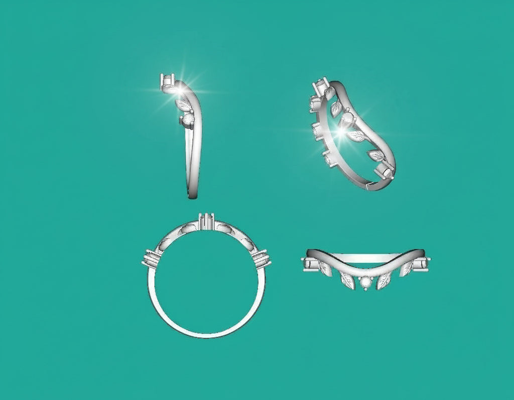 Hidden Meadow Ring with Matching Band